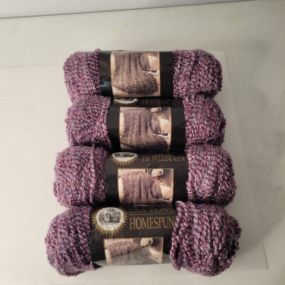 Lion Brand Homespun Yarn 322 Baroque Lot 4 Skeins Same Dye Lot 91337.01 USA